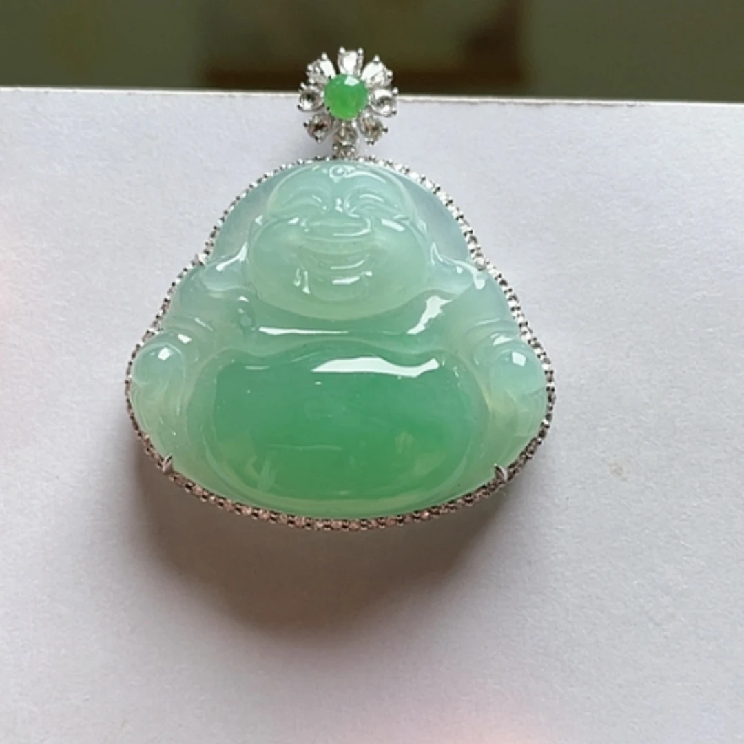 【闪购商品】吊坠(不含链)18K金镶嵌翡翠