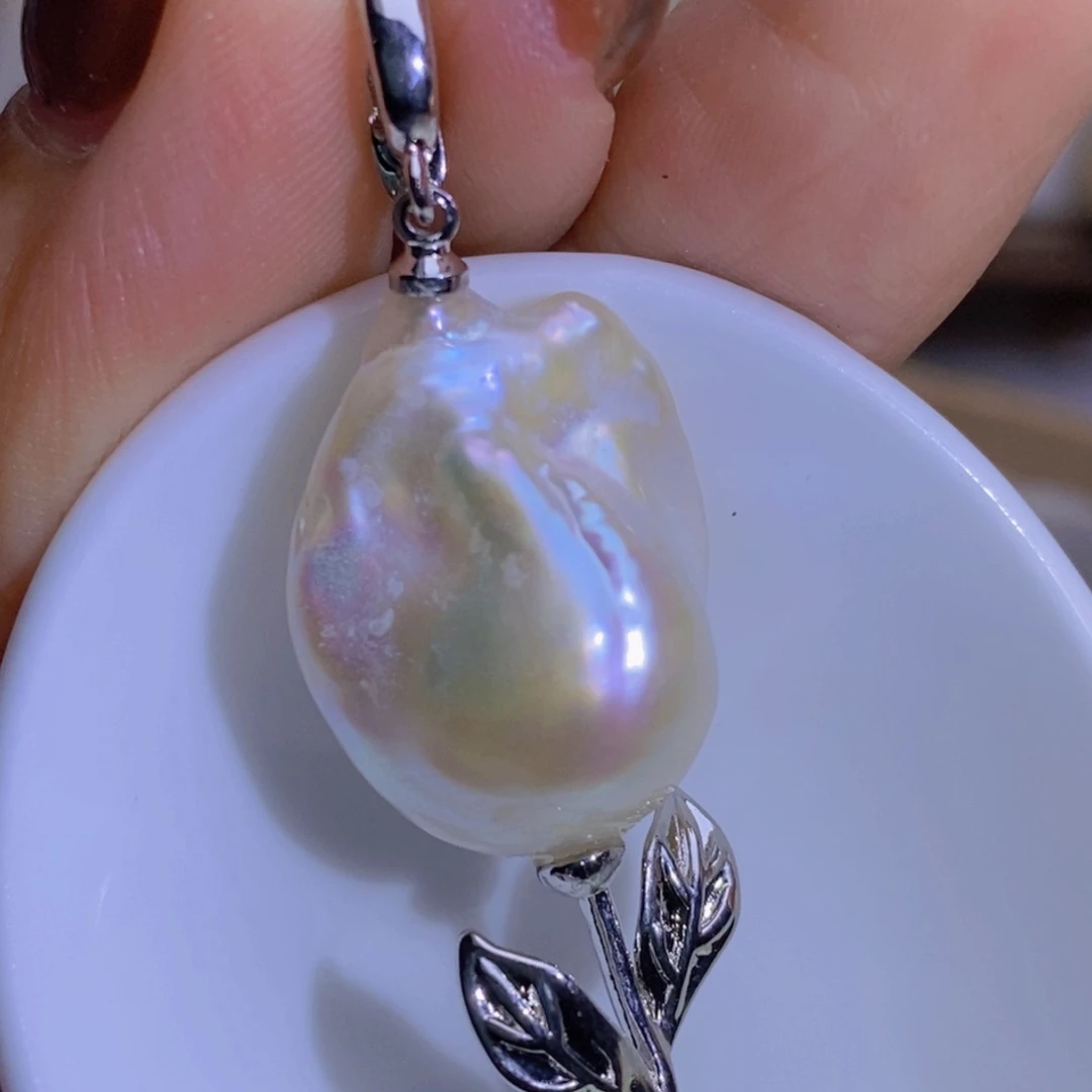 淡水珍珠银S925镶嵌淡水珍珠