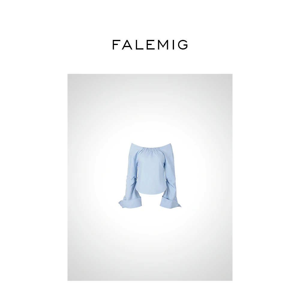 FALEMIG一字领灯笼袖上衣FFA253062L099