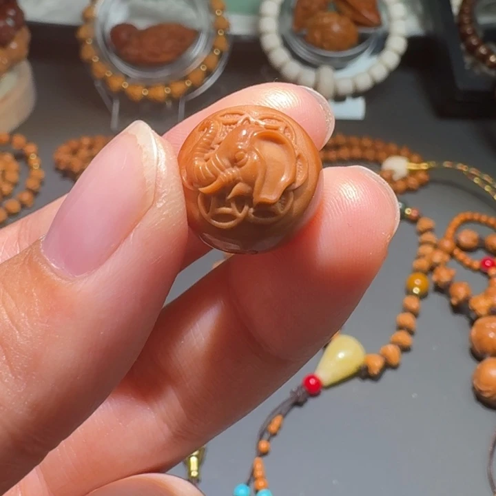 猴头核桃吊坠象神单粒