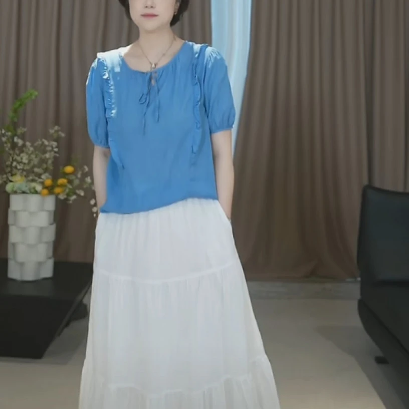 【U.M】云梭织语减龄显瘦短袖衬衫