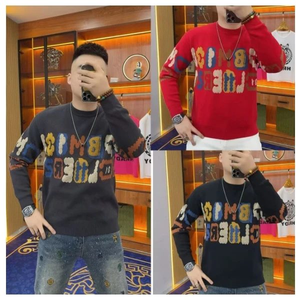 9930 字母针织衫 毛衣潮男秋冬季秋冬款潮款帅气潮流高端爆款