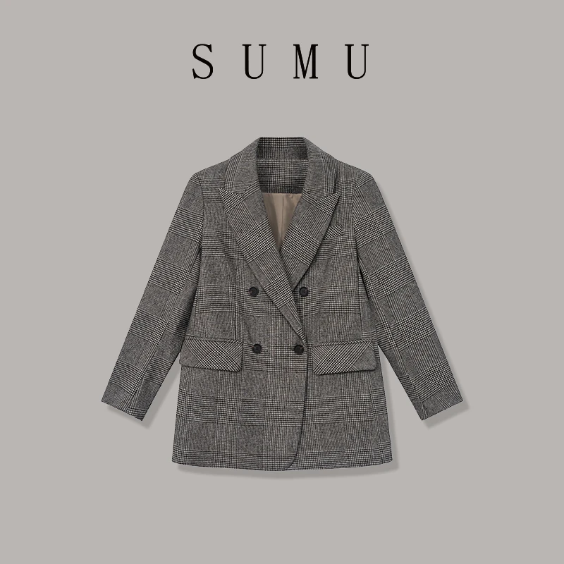 宿慕SUMU 女款西装外套9-22秋季2024新款百搭显瘦外套F6302V