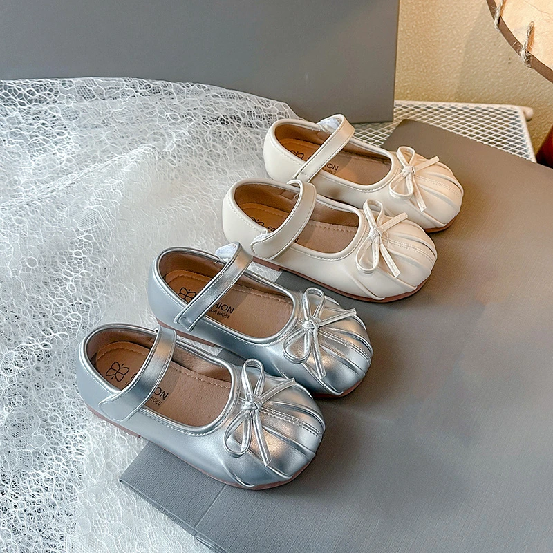 女童鞋子皮鞋小香风公主鞋宝宝小童蝴蝶结演出娃娃鞋软底2025春季