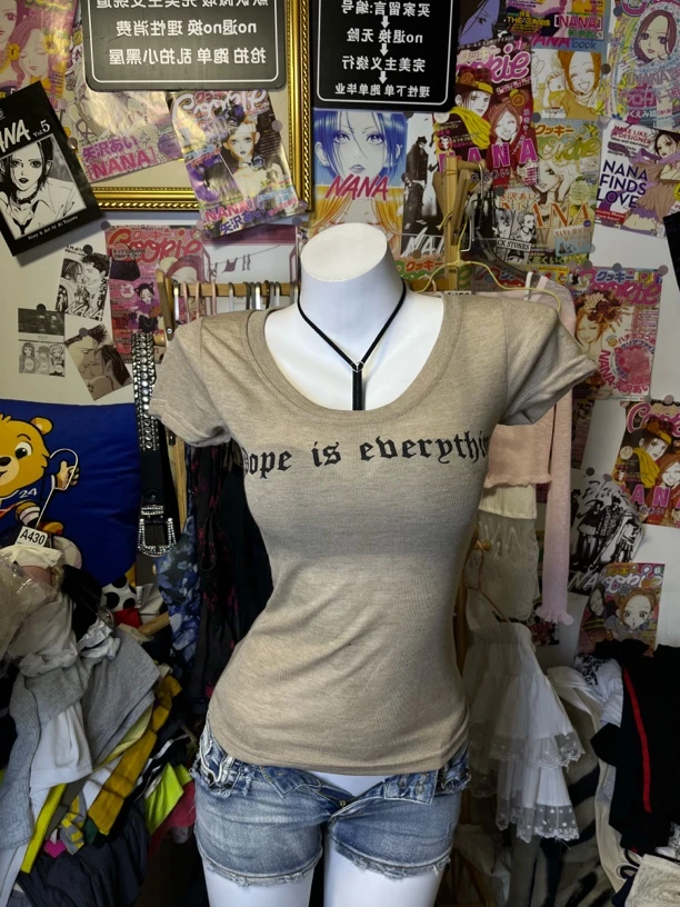 【小羊】棕色驼色美拉德色系微透t恤（T恤不带内内）