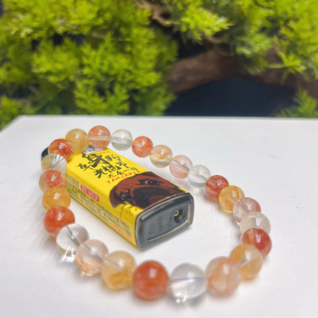 天然芬达多色彩胶花水晶8.5毫米单圈女款彩色