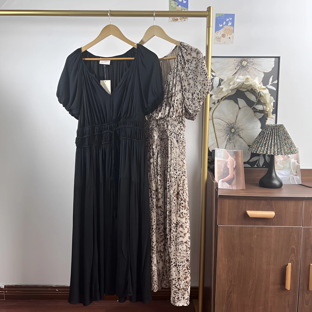 千金风法式V领连衣裙气质时尚25051701