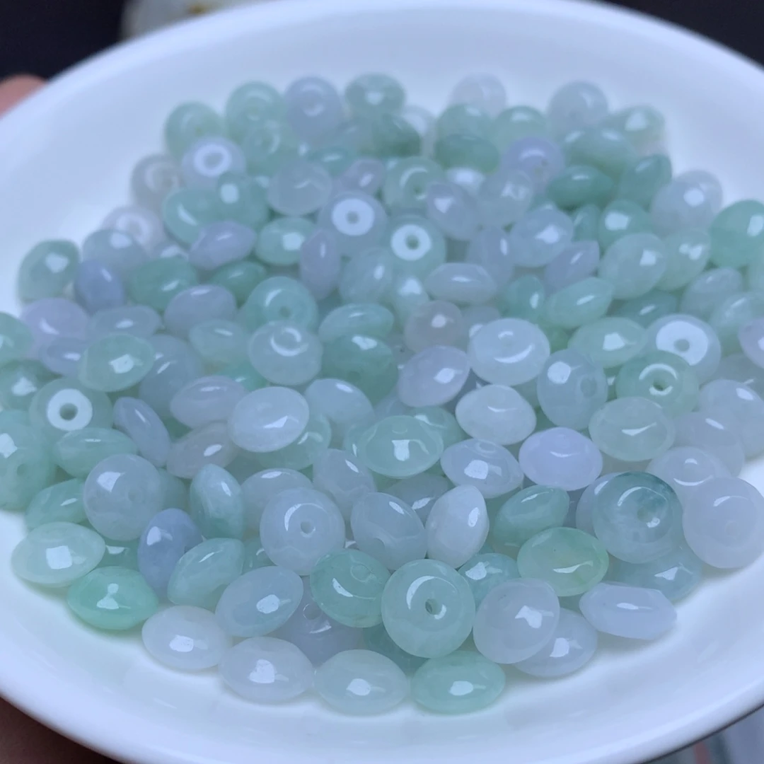 【闪购商品】翡翠手链未镶嵌卡3.6乘7.6冰鼓珠40个