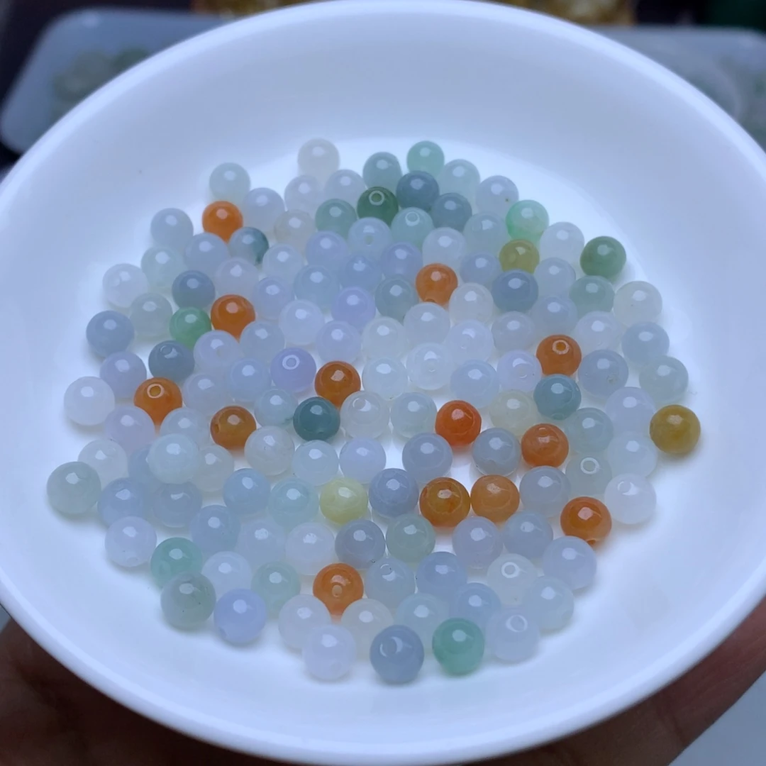 翡翠散珠卡5.7冰三彩33个