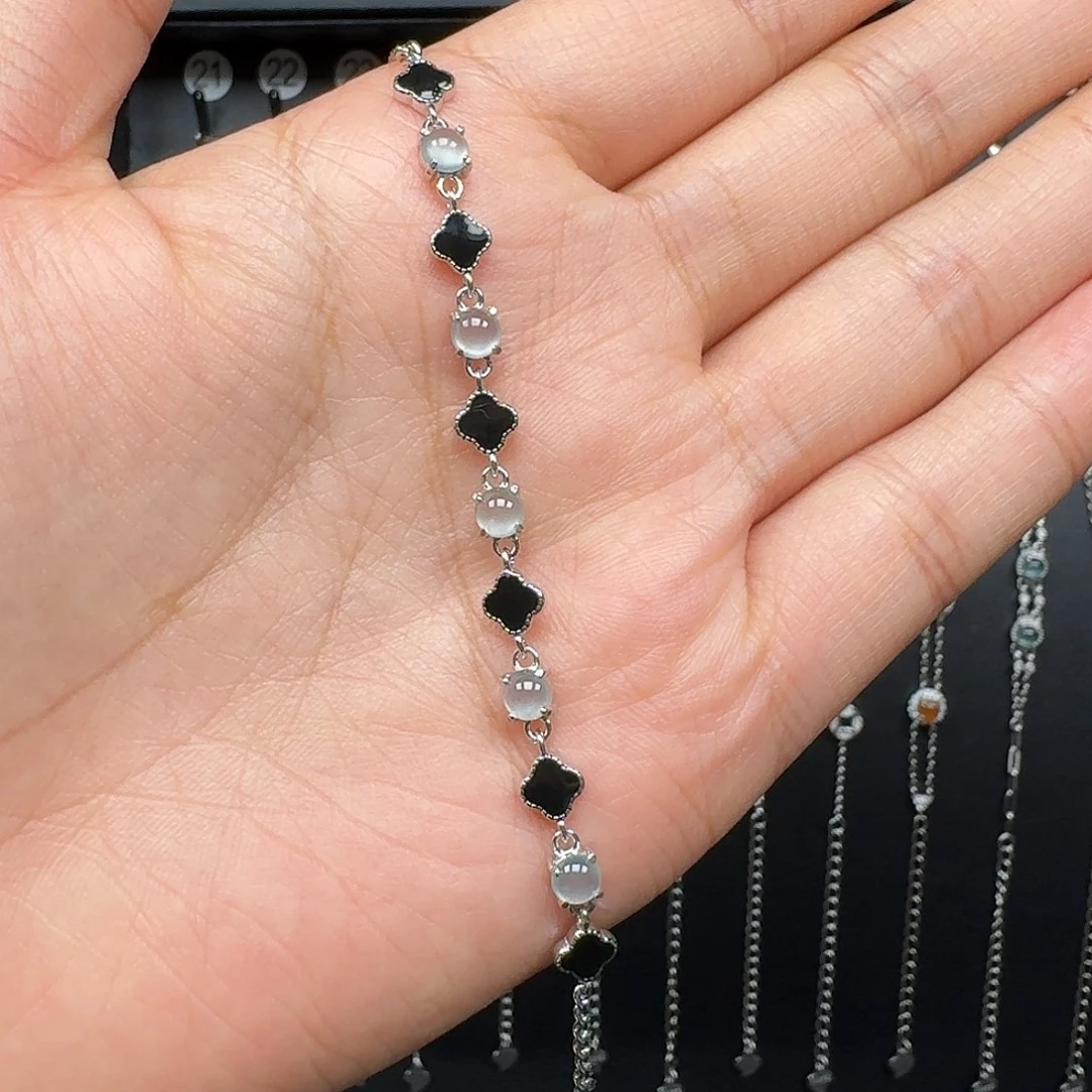 翡翠银S925镶嵌手链