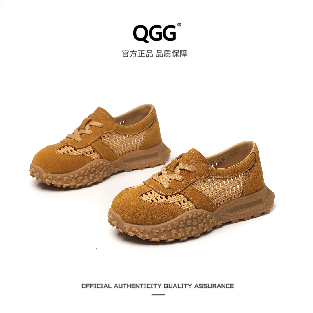 【QGG】增高4CM夏季新款阿甘鞋透气休闲厚底德训女鞋Q1892