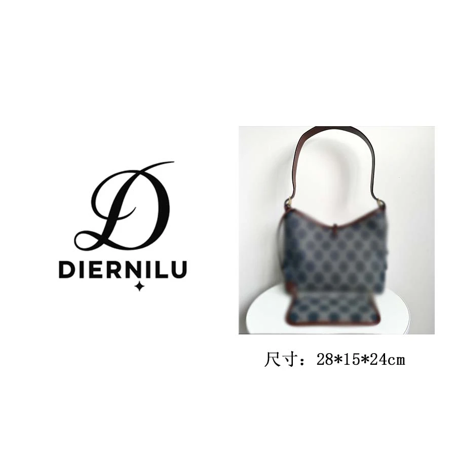 时髦通勤百搭单肩斜挎蓝布托特包-086