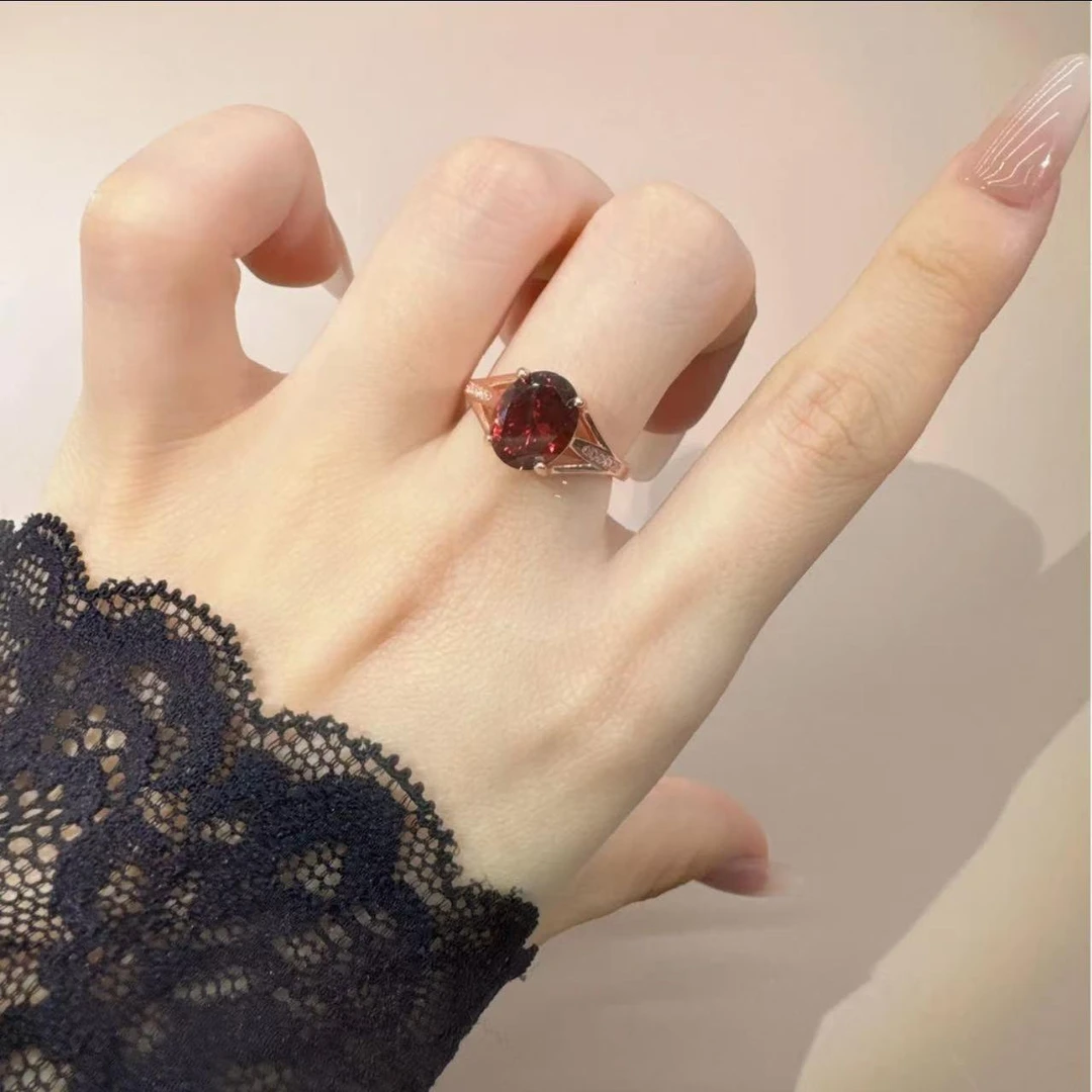 J441红色玫瑰金色自由女神戒指