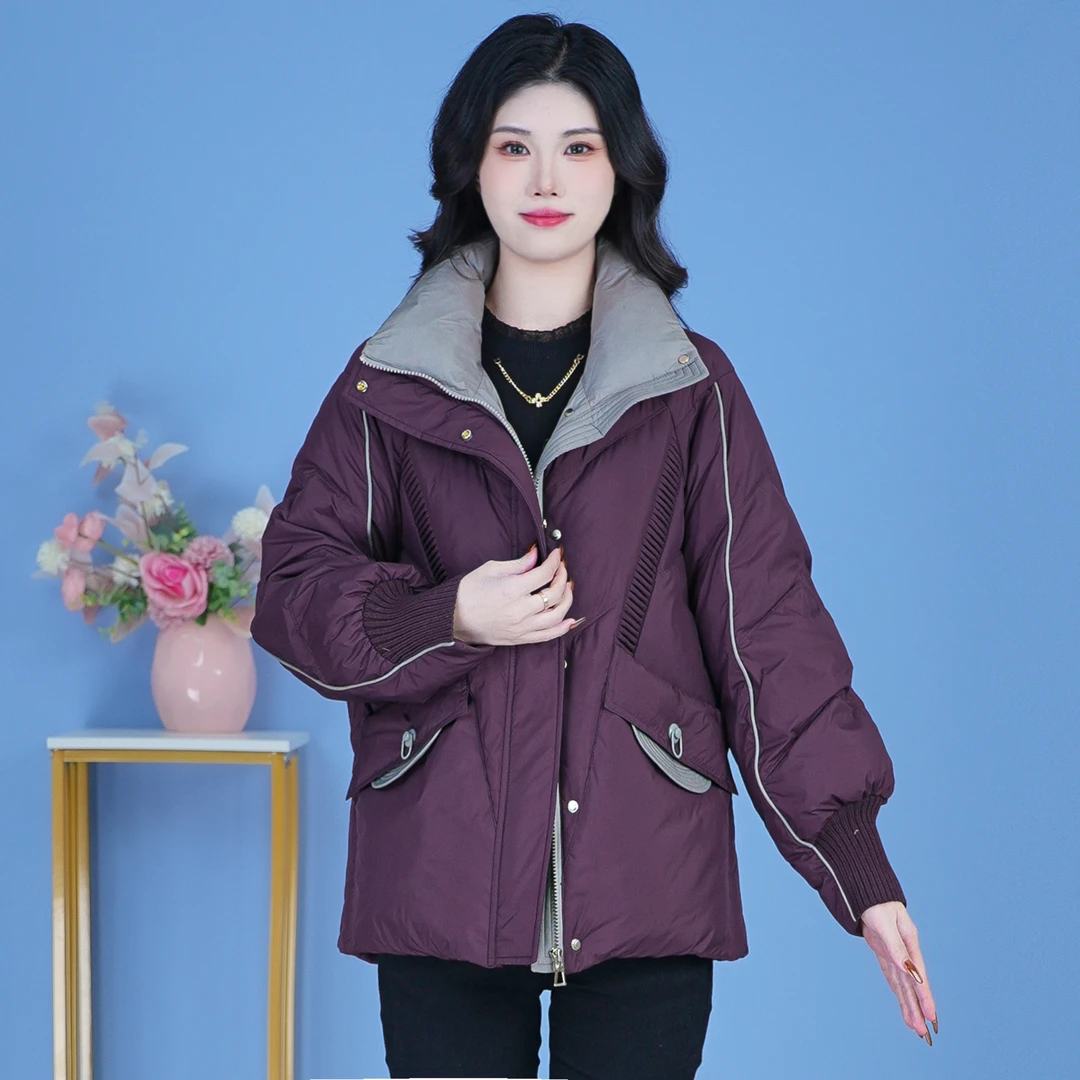 【SJYF5229】2024年秋冬新款时尚洋气宽松保暖加厚休闲显瘦羽绒服