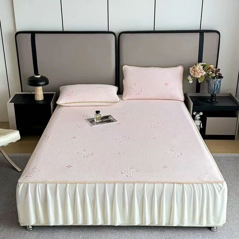 夏季凉感床裙款冰豆豆凉席三件套公主风孤品最后几套