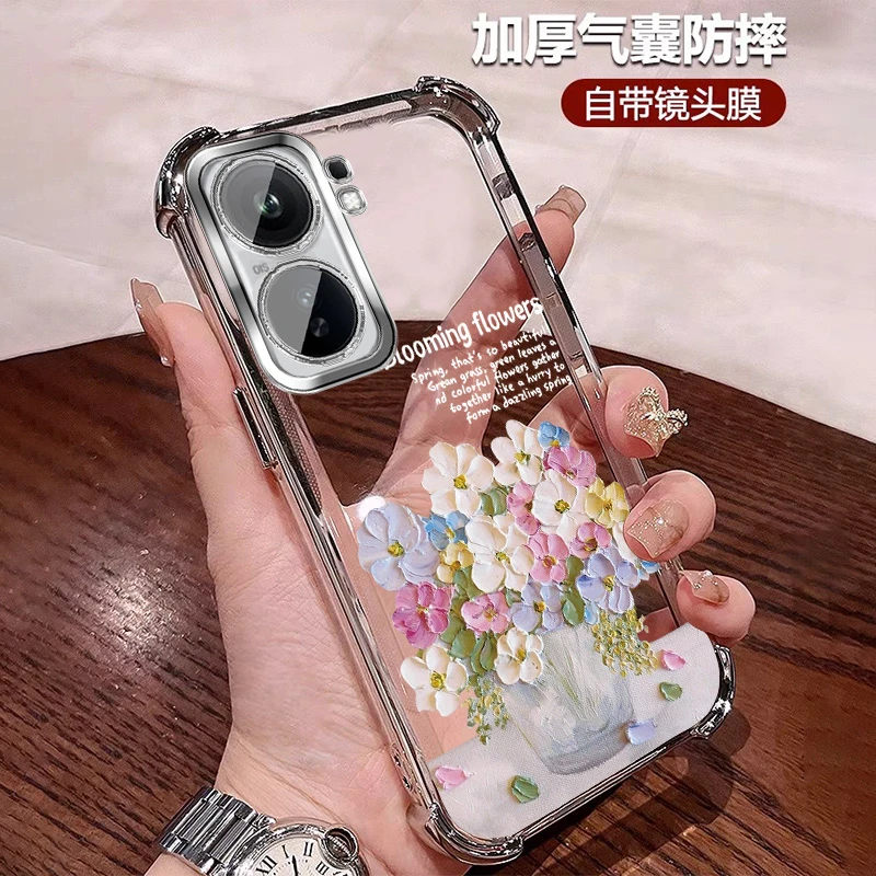 小清新适用iQOONeo10pro+手机壳透明四角防摔Neo10硅胶全包镜头膜