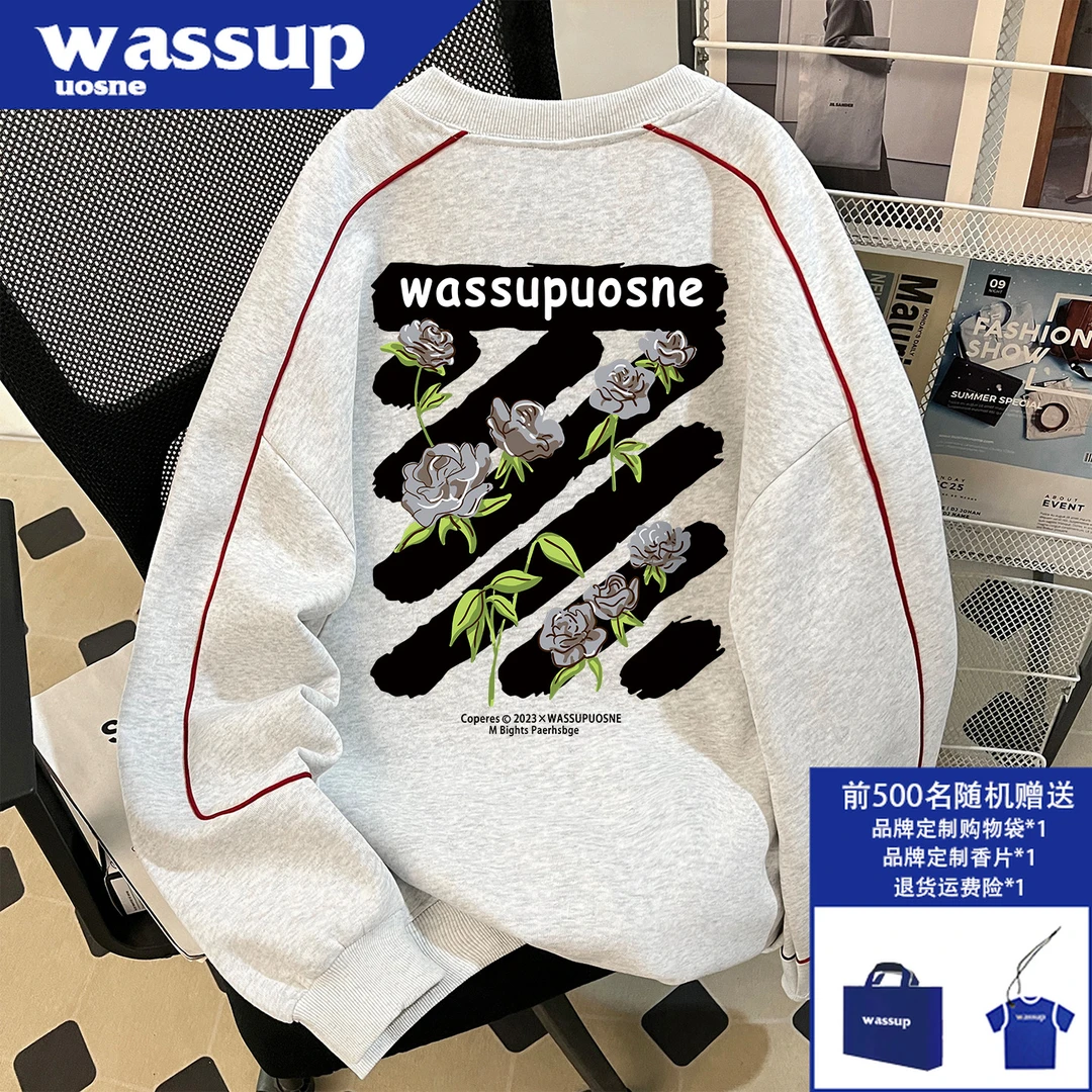 美式复古无帽卫衣男秋季新款cleanfit小众痞帅高街慵懒风廓形外套