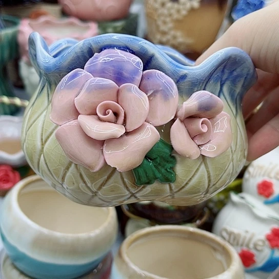 多肉绿植陶瓷花盆9.9包邮