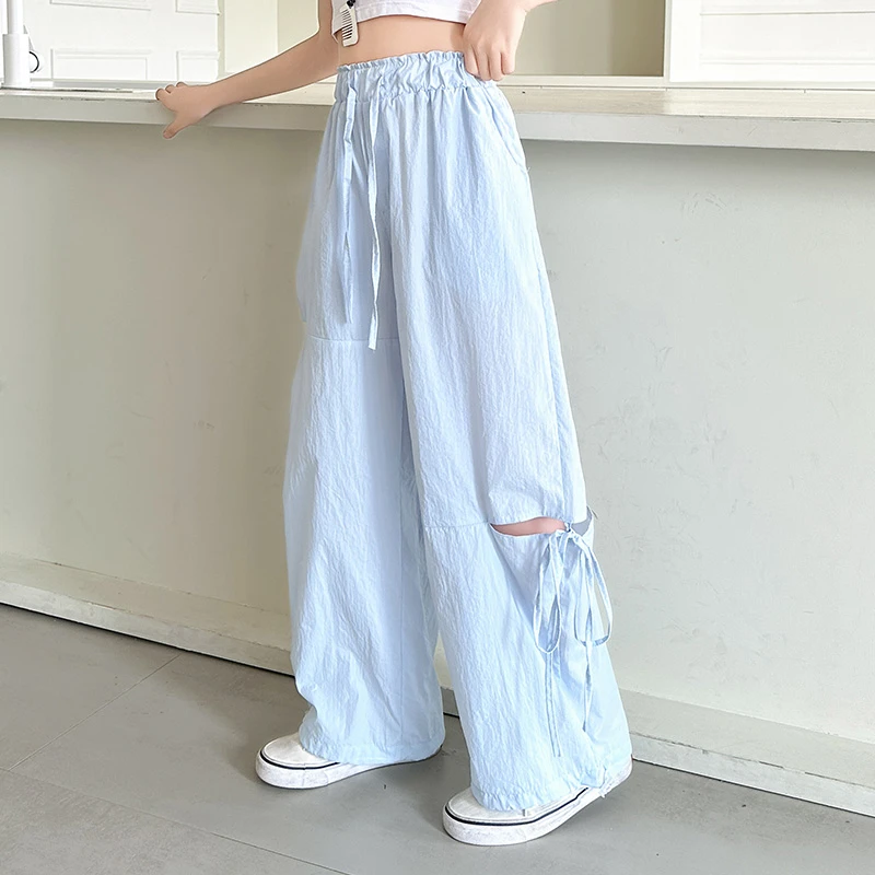 女大童时尚工装裤休闲裤薄款阔腿裤2025夏季新款爆款宽松潮款裤子