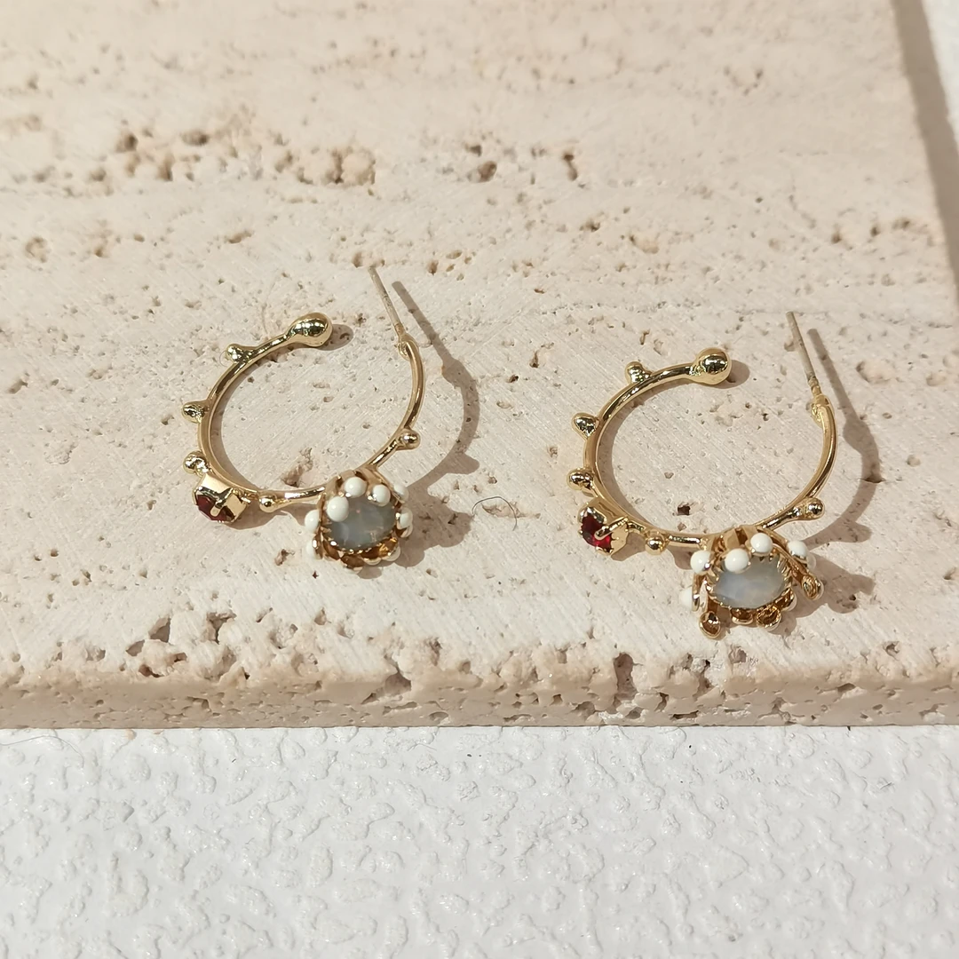 合金耳饰 甜可饰品  时尚洋气精致圈圈耳钉