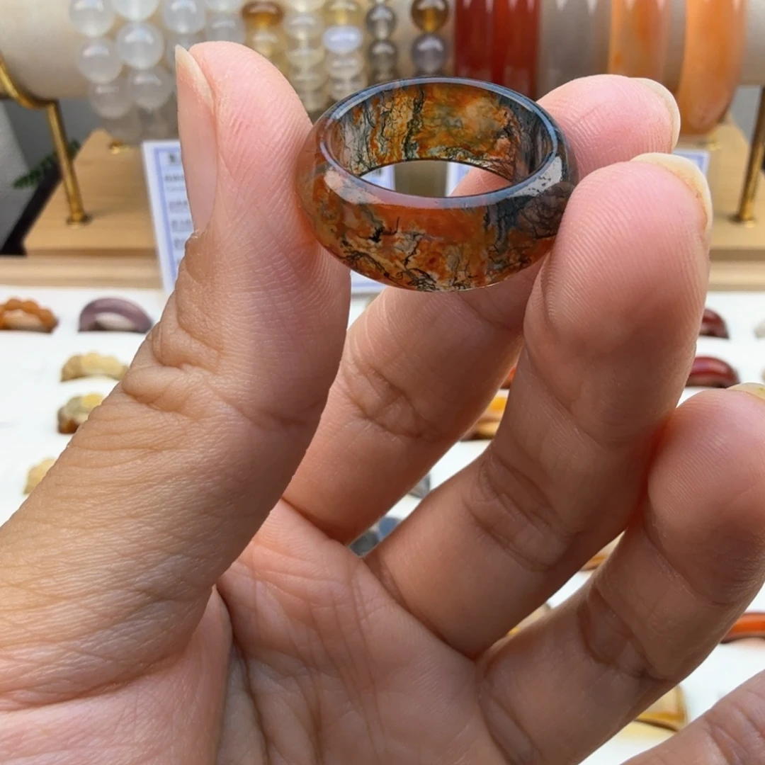 未镶嵌戒圈玛瑙/玉髓14圈福利默认微瑕介意勿拍