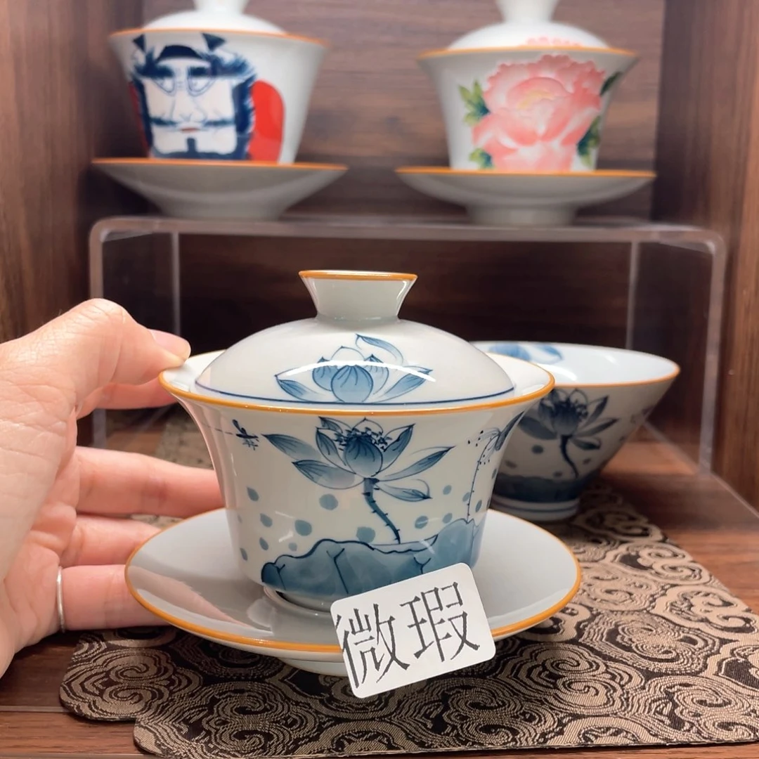 微瑕釉下彩纯手绘