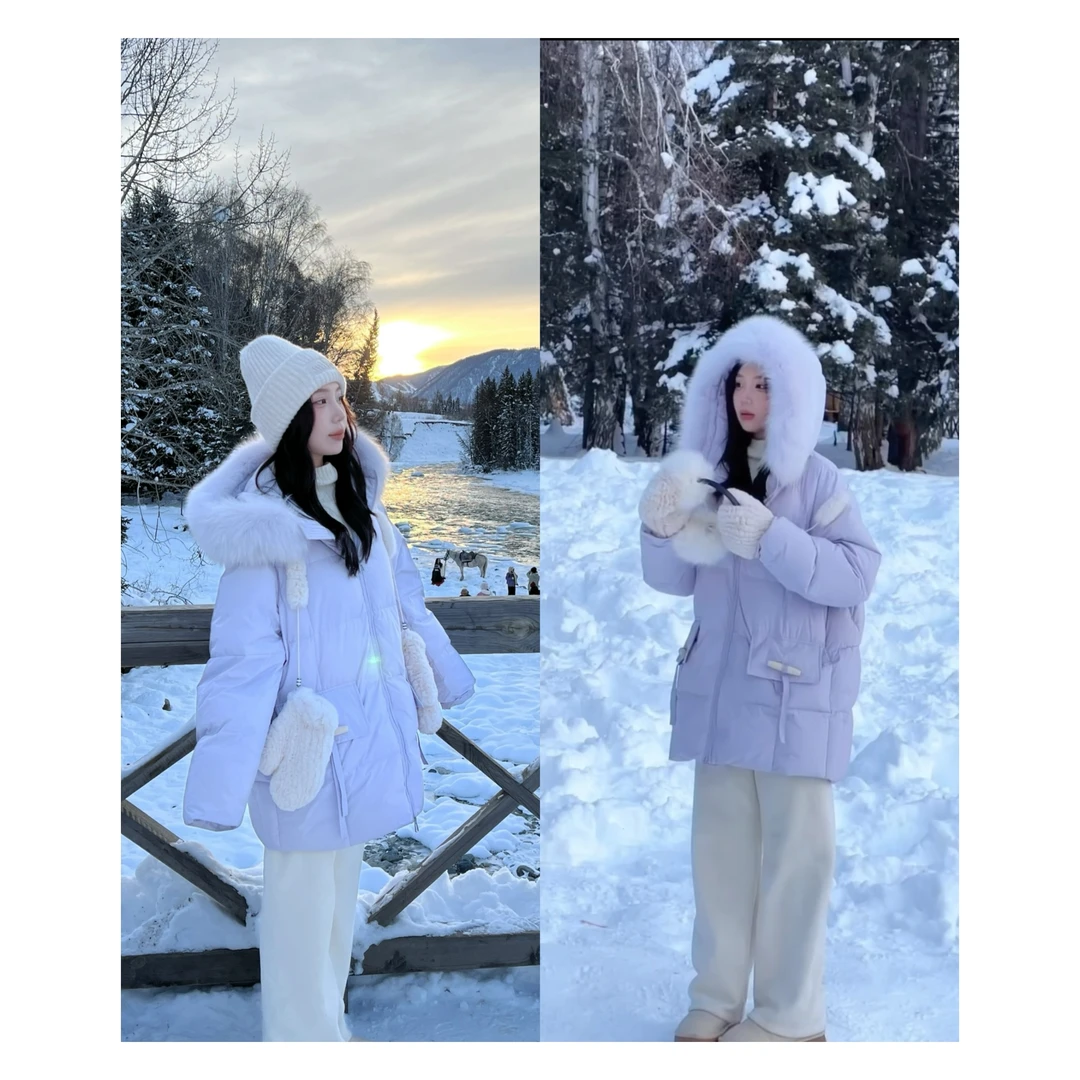 【肉肉ooo】软糯大狐狸毛领 鸭绒冬季羽绒服