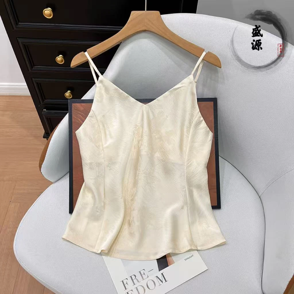 轻烟新中式提花吊带