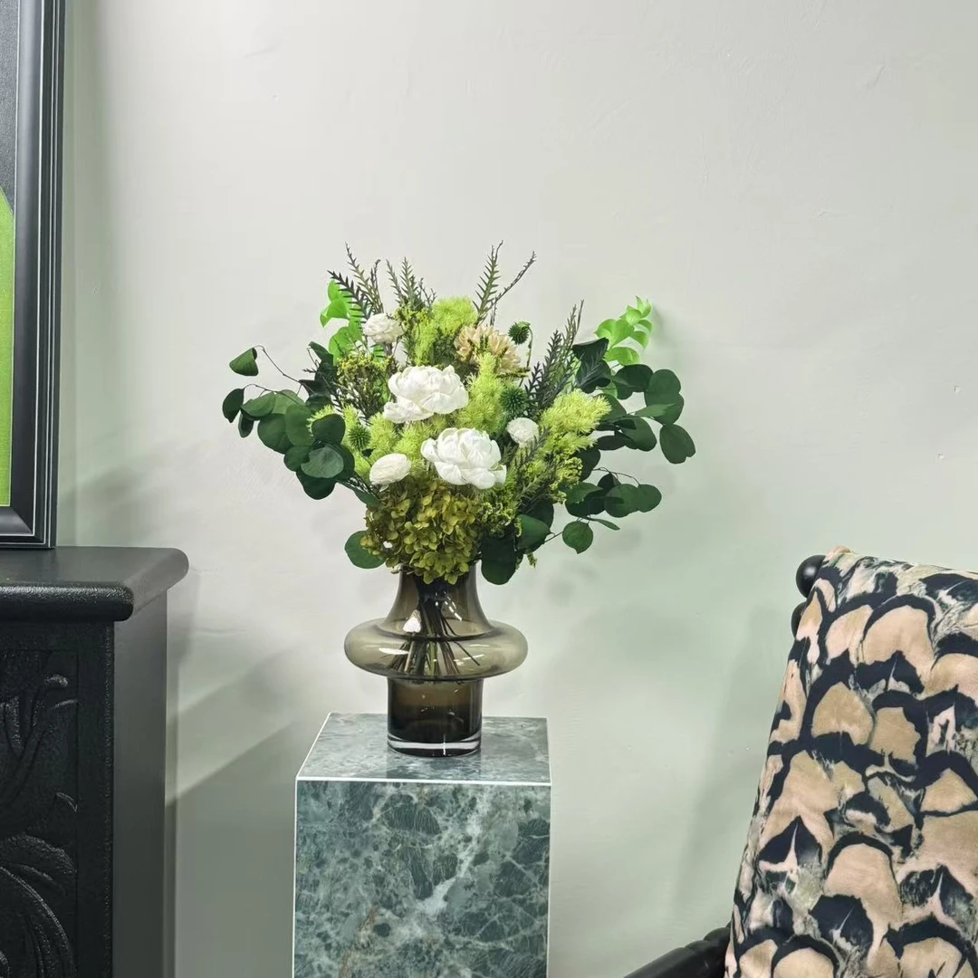【青山粉黛】高档品质适用于玄关茶几永生花花束