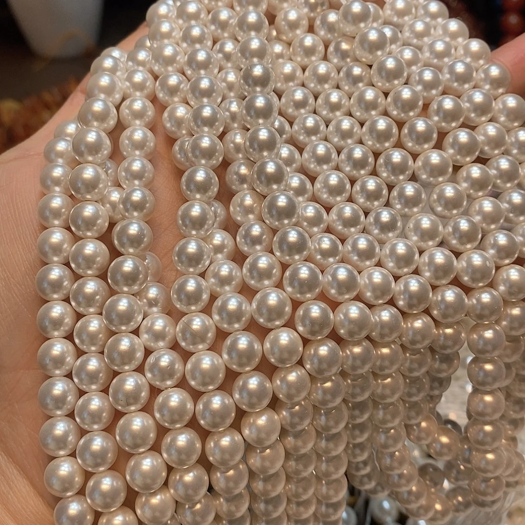 玛瑙/玉髓未镶嵌珠宝半成品天然贝珠8mm一条