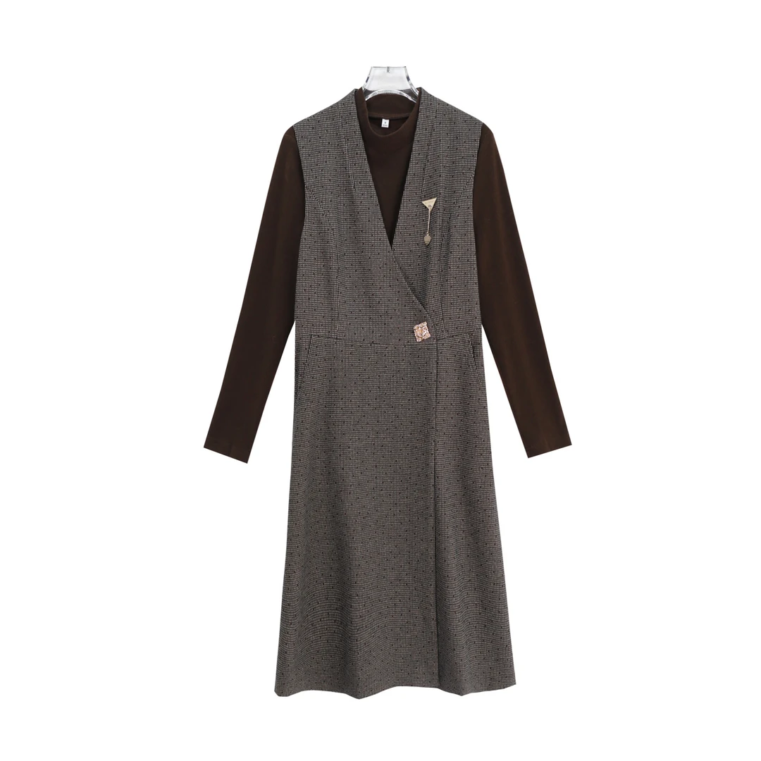 轻奢新款高端洋气马甲修身显瘦打底套装S1353