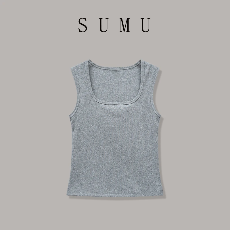宿慕SUMU 女款背心 2-27 春季2025新款时尚百搭纯色背心M000JT