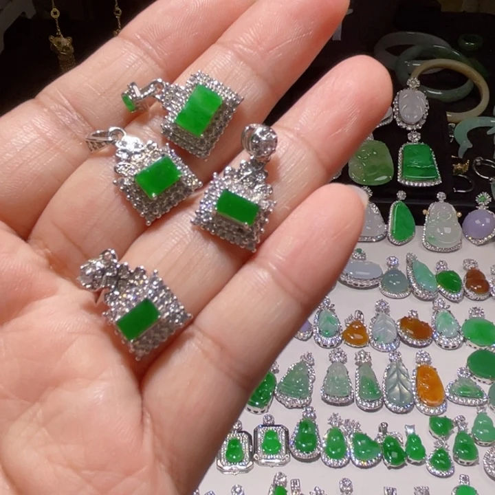 翡翠银S925镶嵌颈饰