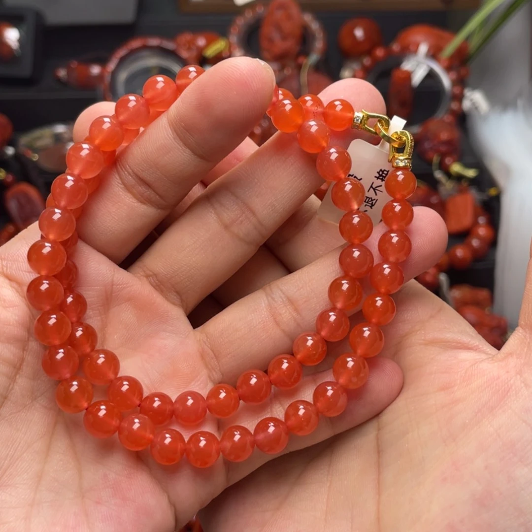 【闪购商品】未镶嵌7mm保山冰红女神链南红玛瑙