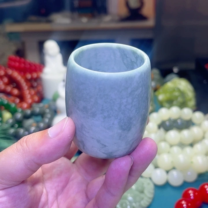 蛇纹石玉未镶嵌水杯多样性发货