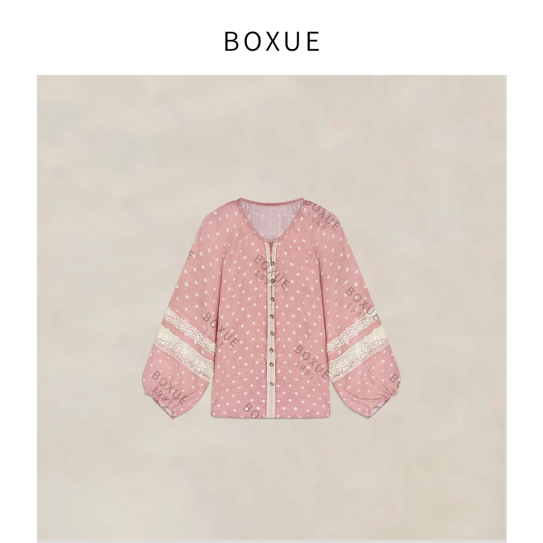BOXUE “浪漫公式” 2025春季高级感波点轻奢衬衫 #250322CS1262
