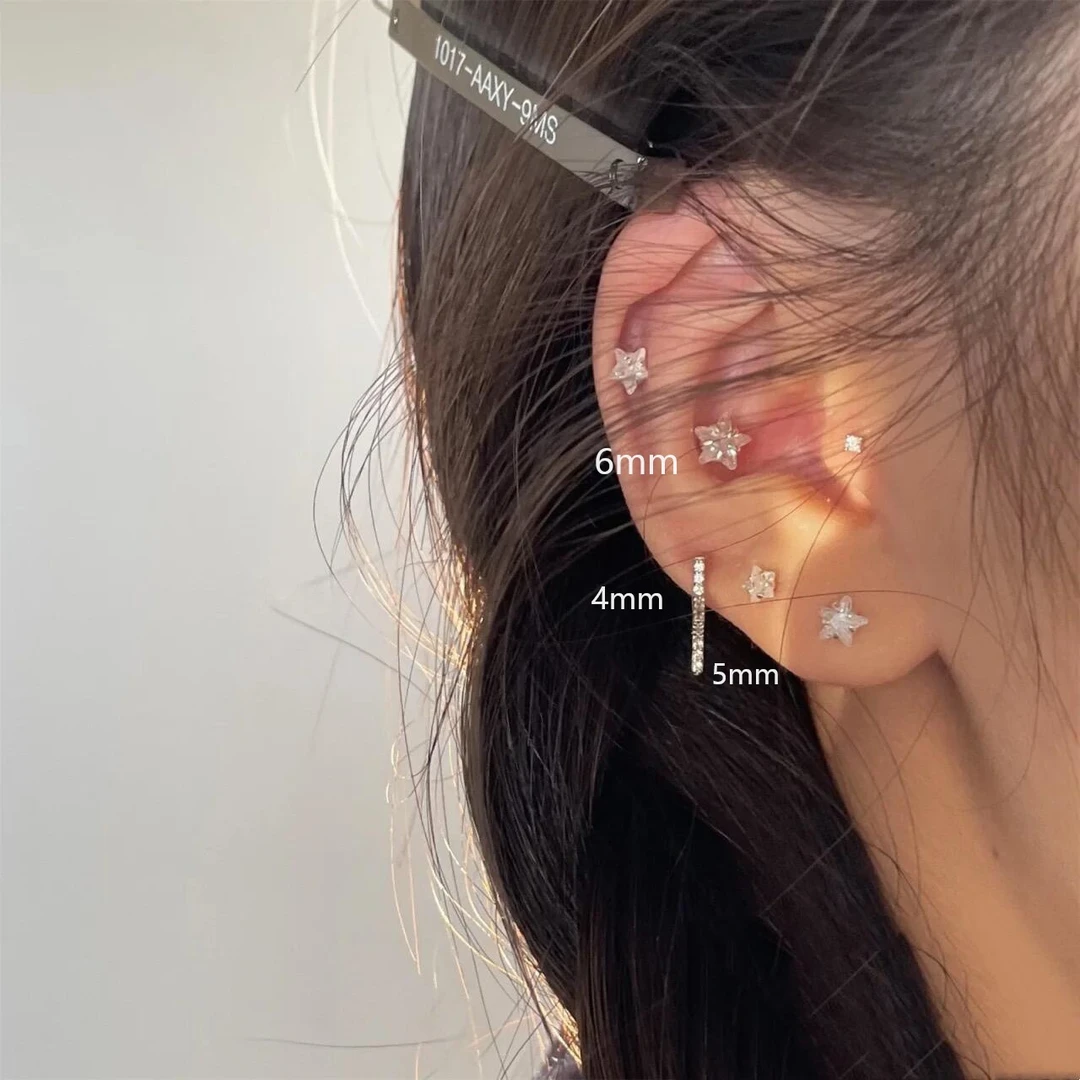 钛钢仿珍珠耳饰 925银针锆石耳钉女耳环养耳洞耳棒迷你耳饰