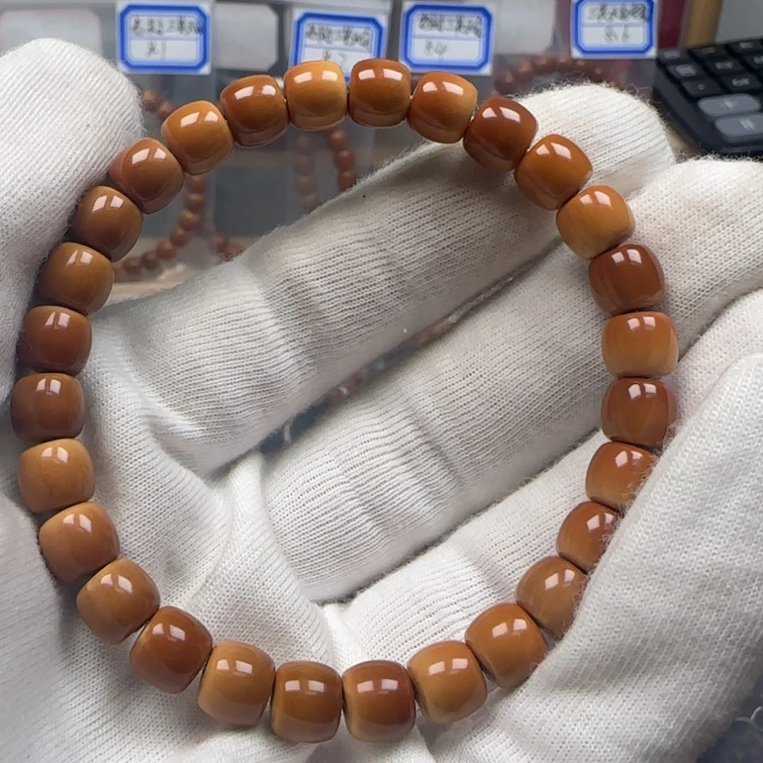 橄榄核手串老挝单圈极限弧三花无白8.0mm