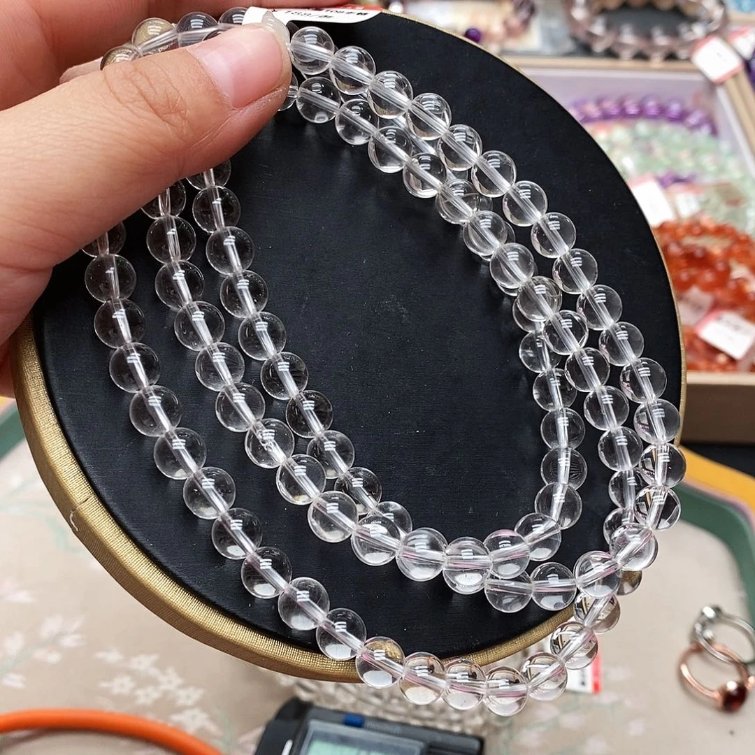 未镶嵌手链水晶BS108白水晶108颗7.8mm