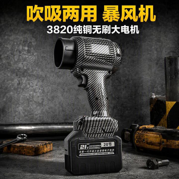 超大风压多档调节锂电暴风机吹吸两用大功率暴风机除尘工业清洁