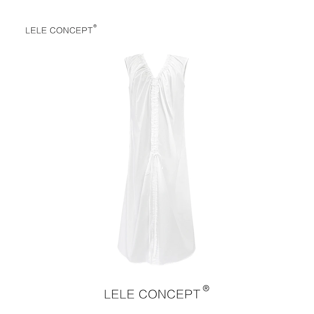 LELE CONCEPT｜「夭夭」 时尚设计感气质抽带连衣裙Q0378