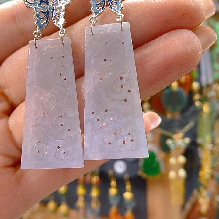 小***妙翡翠未镶嵌耳饰翡翠