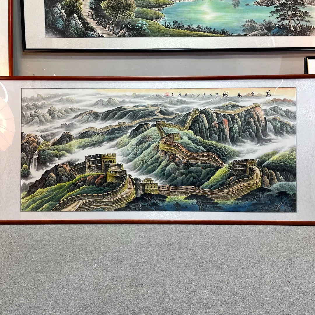 纯手绘-万里长城【208*86】国画山水画客厅办公室挂画字画直播间