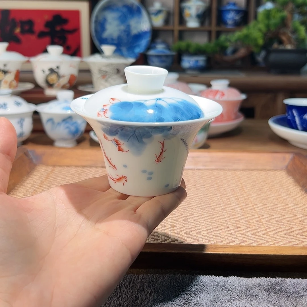 【闪购商品】手绘盖碗。
