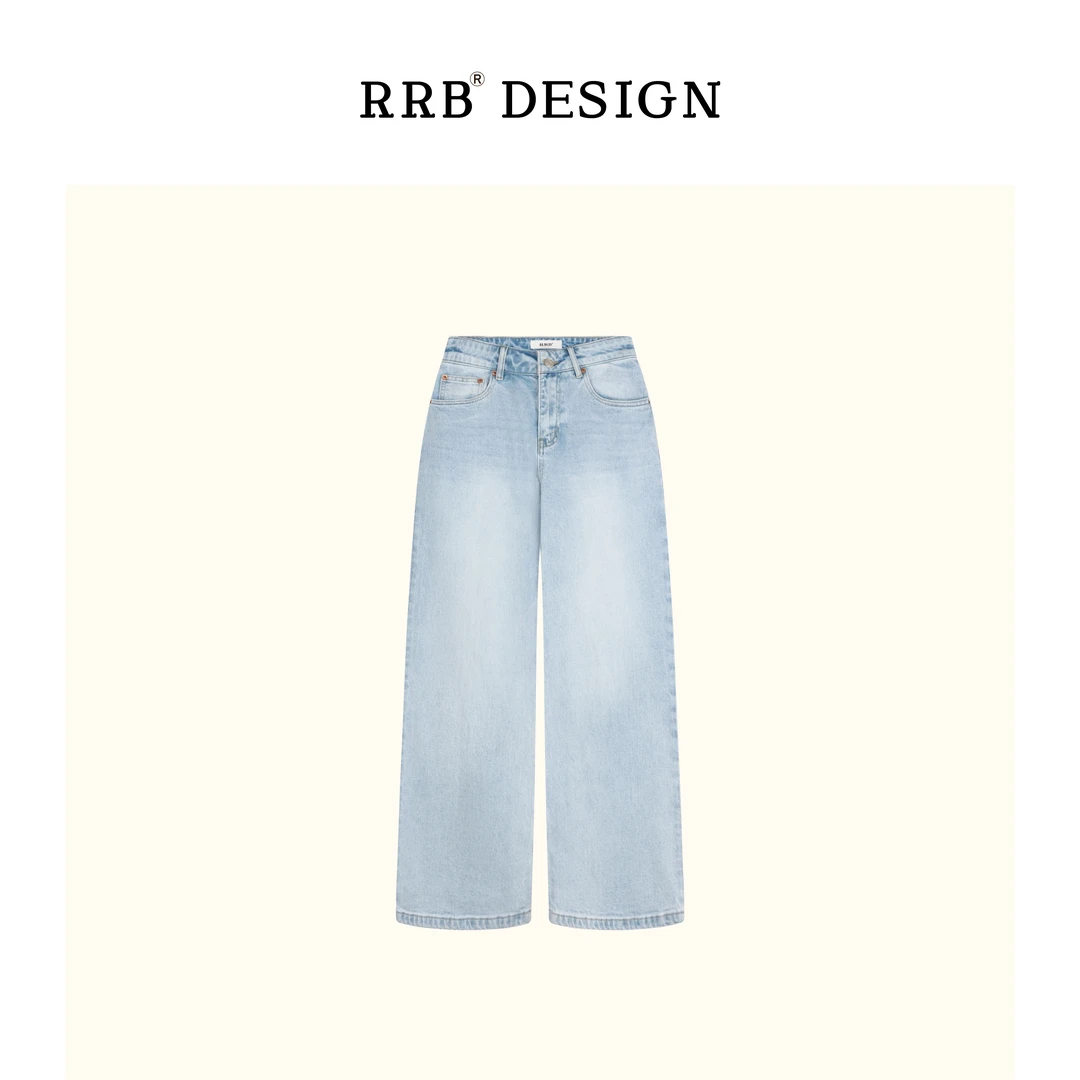 RRB Design「复古百搭」美式通勤水洗浅牛复古百搭直筒牛仔裤