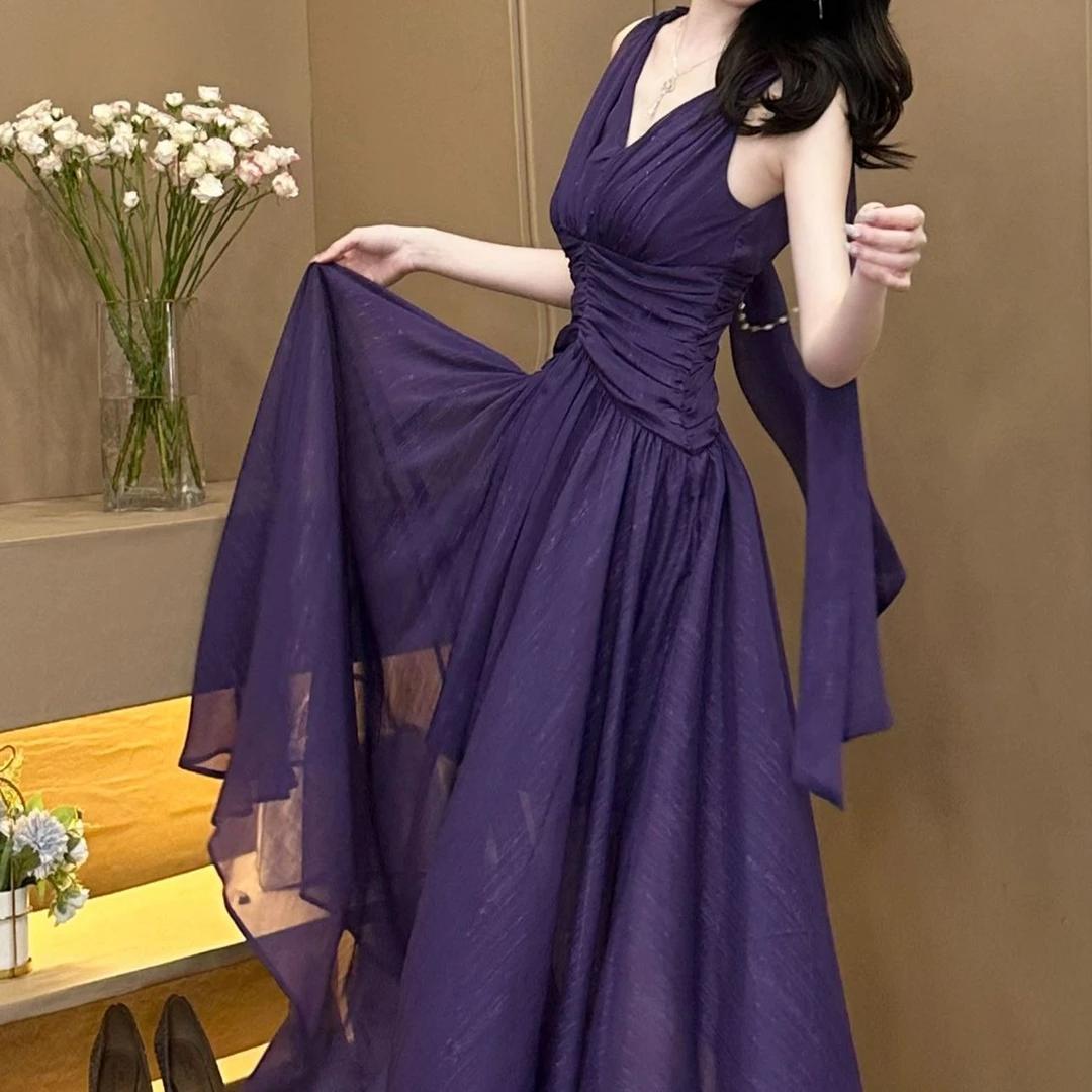 【巨峰葡萄】夏季法式新款名媛宴会显瘦气质时尚修身连衣裙 50895