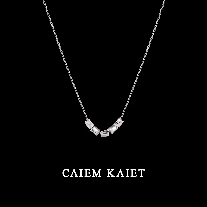 CAIEM KAIET 链子足银 好运豆豆纯银项链女气质时尚小众感锁骨链