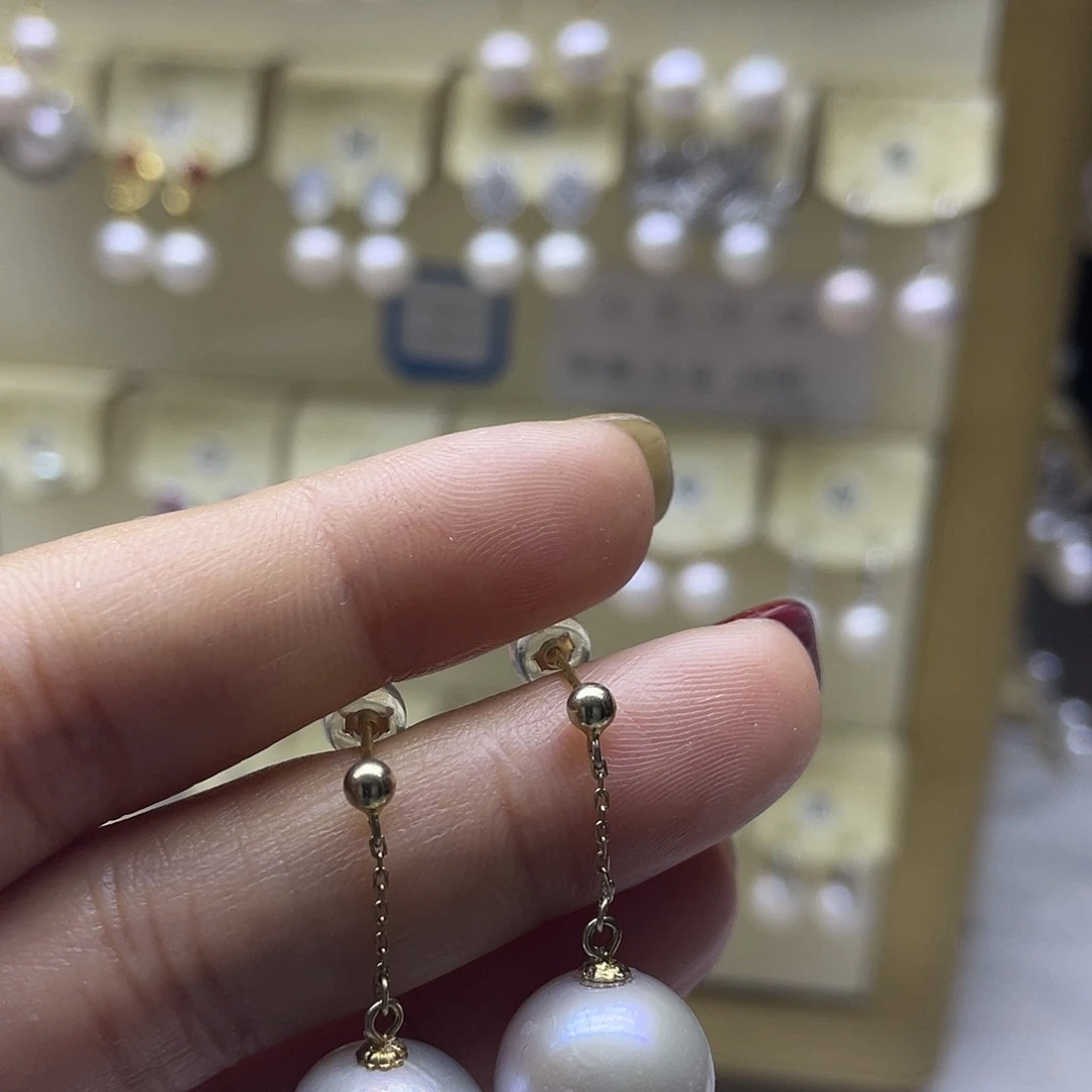 淡水珍珠耳饰银S925镶嵌