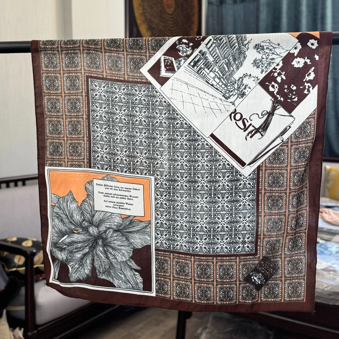 【H53-30 信封】70*70丝毛新款潮流女士复古围巾保暖丝巾