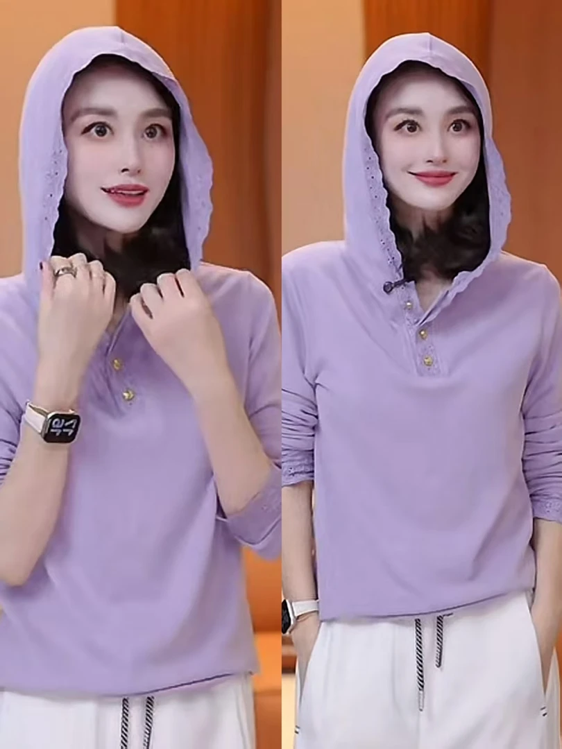 JDND轩羽【花边帽衫】气质优雅蕾丝帽沿连帽毛针织衫XY25989